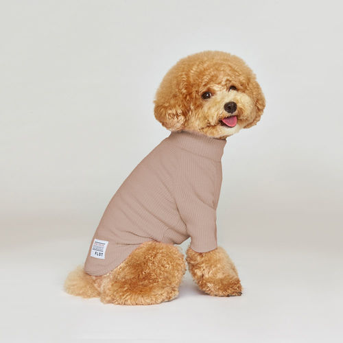플로트 스탠다드 하프넥 티셔츠 웜핑크 소형견 중형견 골지 강아지옷