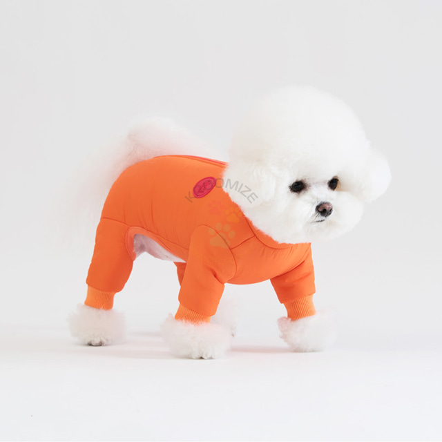 스니프 백 집업 패딩 수트 강아지옷 오렌지 강아지 패딩 점퍼